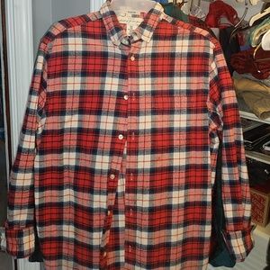 Mens H&M Orange Flannel Button Shirt